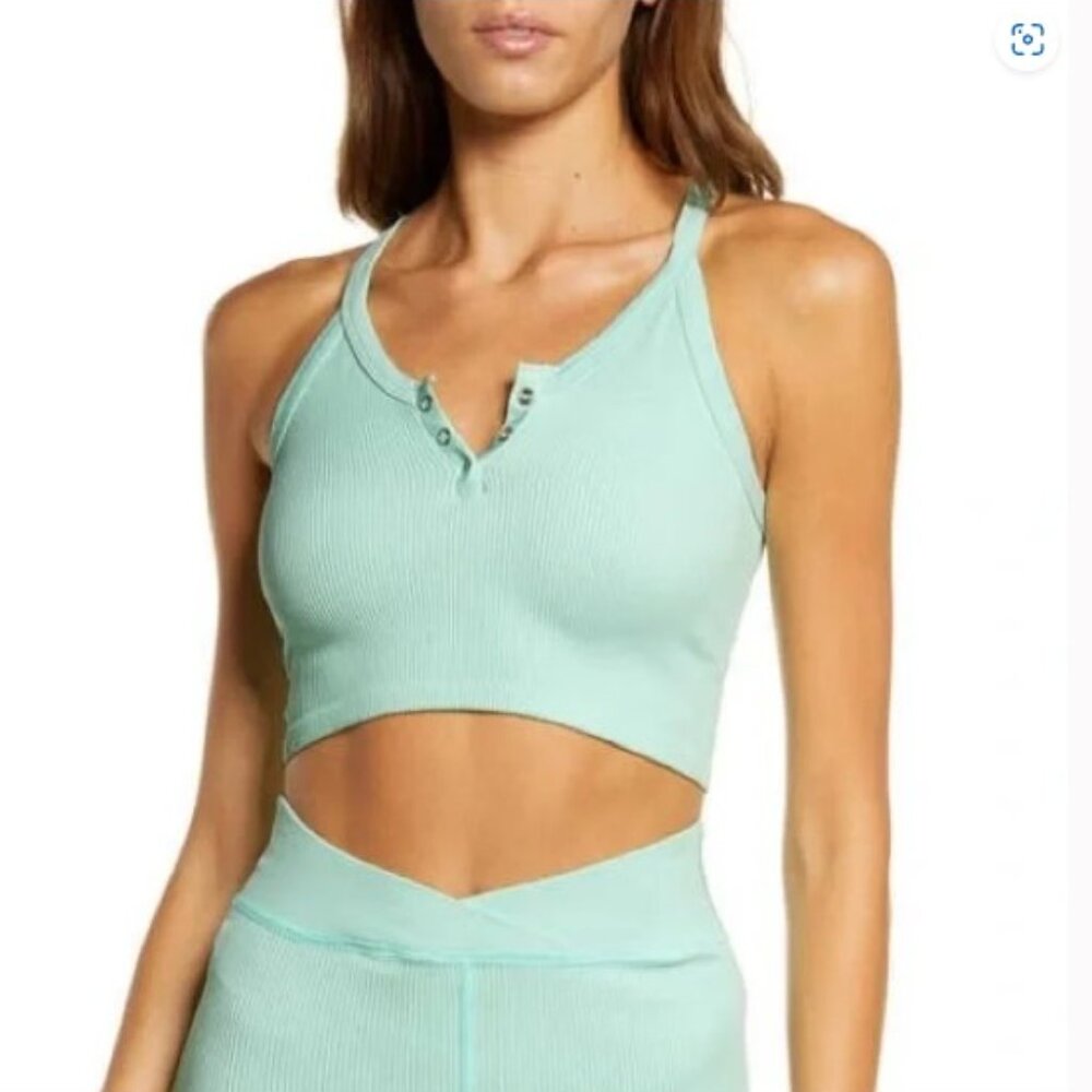 Free People Free Throw Henley in Turquoise Mint NWT